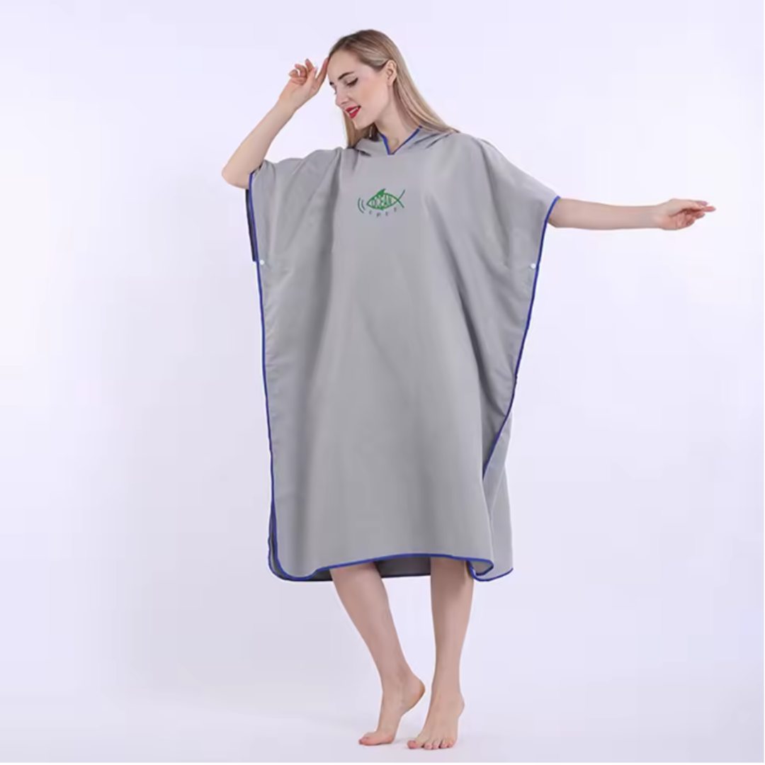 Hooded Beach Changing Poncho – Quick-Dry Sand-Free Towel