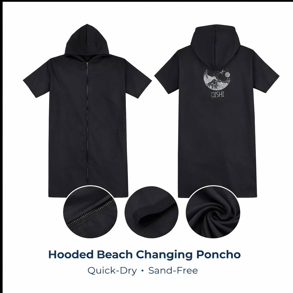 Hooded Beach Changing Poncho – Quick-Dry Sand-Free Towel