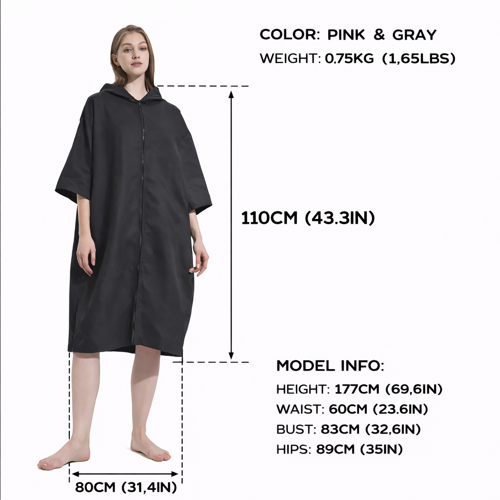 Hooded Beach Changing Poncho – Quick-Dry Sand-Free Towel