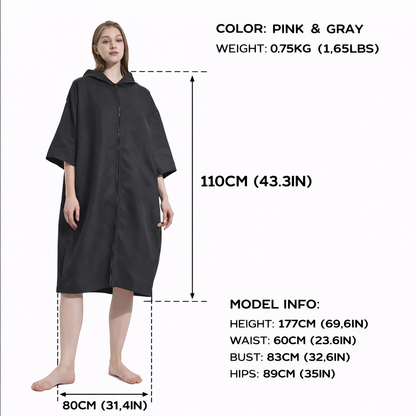 Hooded Beach Changing Poncho – Quick-Dry Sand-Free Towel