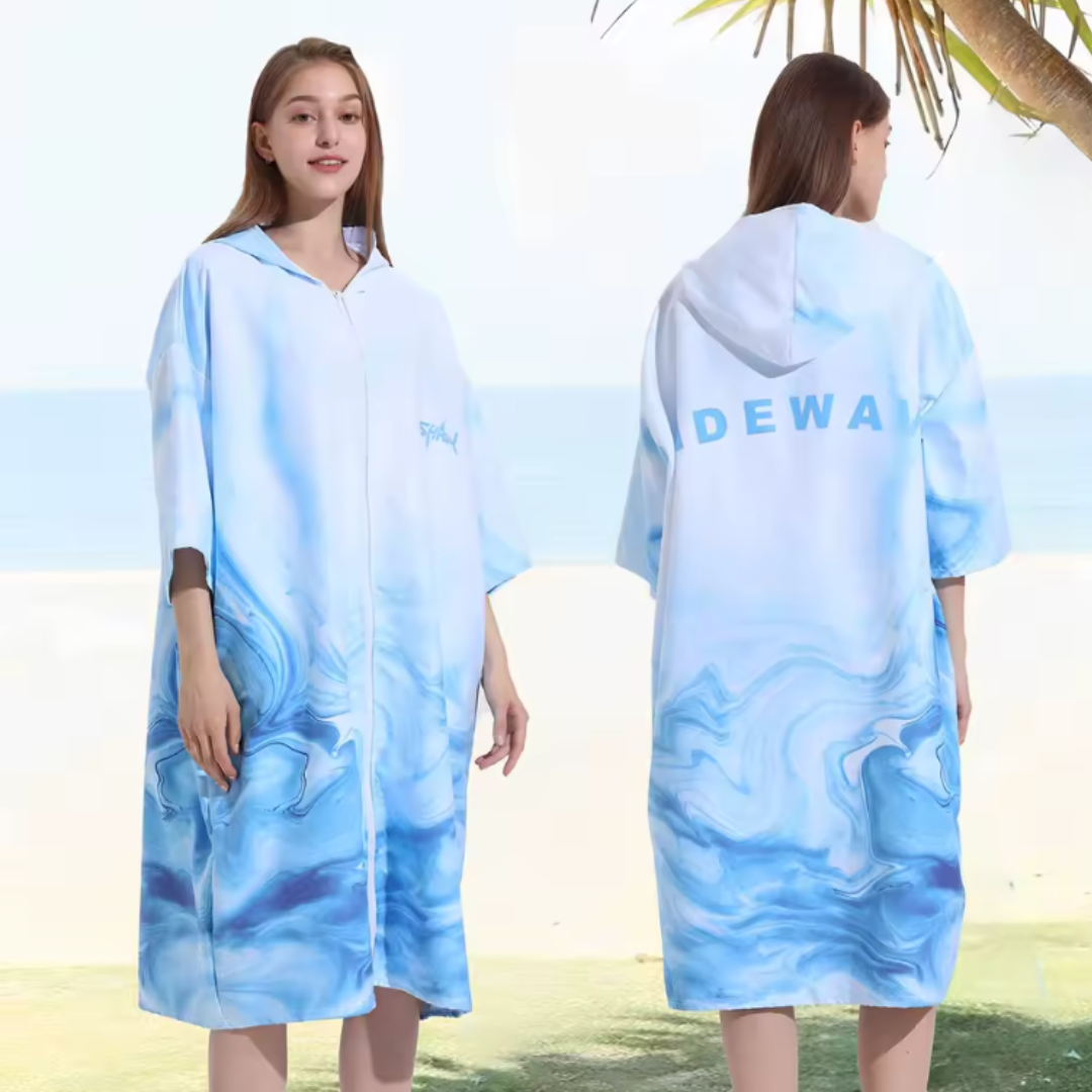 Hooded Beach Changing Poncho – Quick-Dry Sand-Free Towel