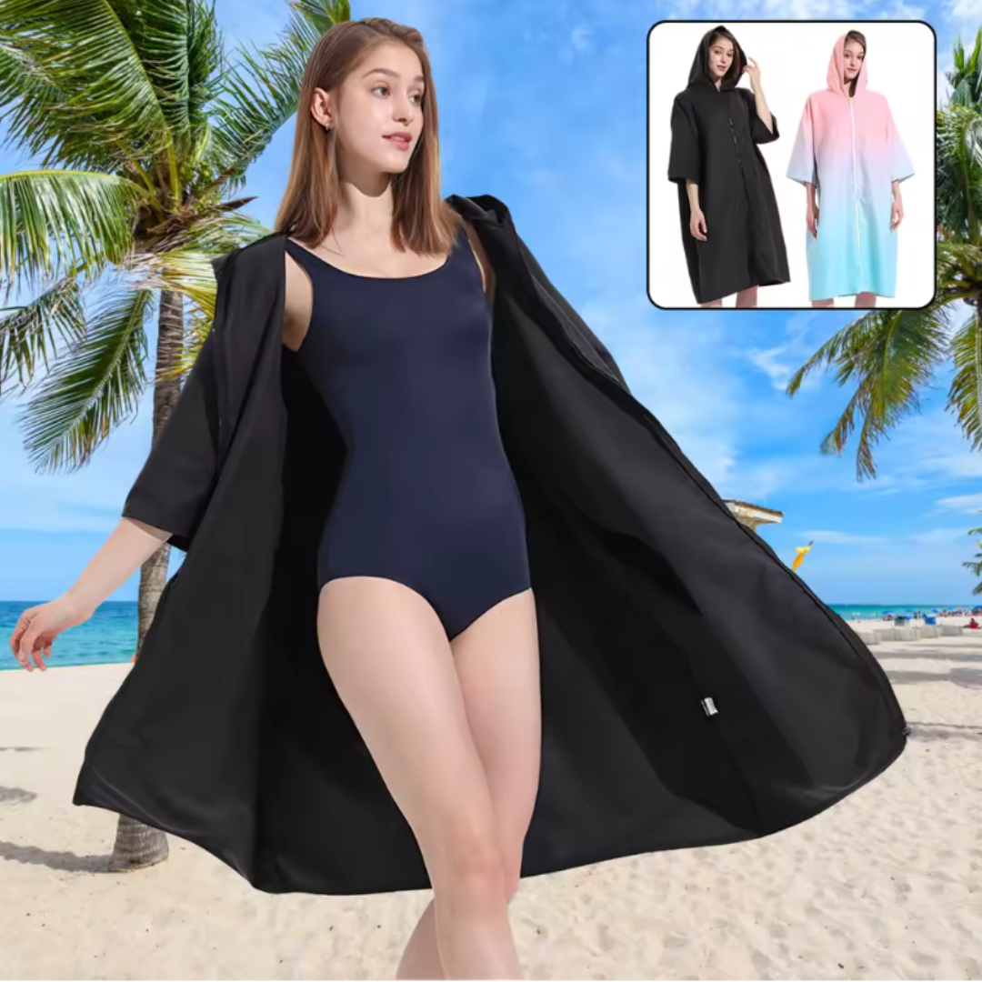 Hooded Beach Changing Poncho – Quick-Dry Sand-Free Towel